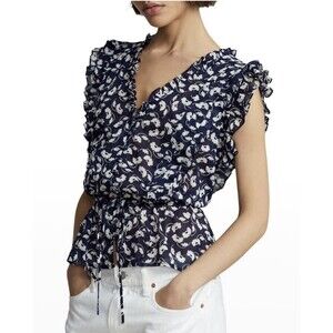 Polo Ralph Lauren Blue Floral Blouse Size 8
